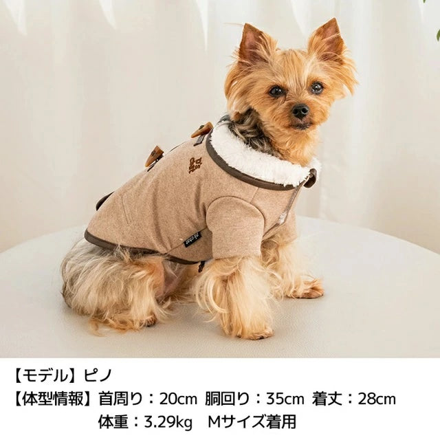 ディーズチャット D's CHAT ダッフルボタンボアアウター【犬服 小型犬 犬服 小型犬 ダックス フレブル ドッグウェア アウター ジャケット】