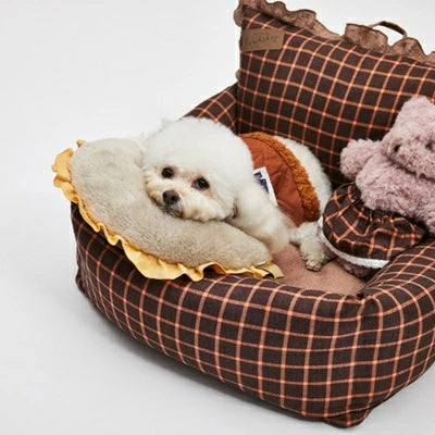 ルイスドッグ louisdog Browny Check Moon Pillow【小型犬 犬用 枕 クッション ピロー セレブ】