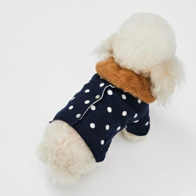 ルイスドッグ louisdog DOTTY Cashmere Cardigan【小型犬 犬服 トップス カーディガン アウター ニット セレブ】