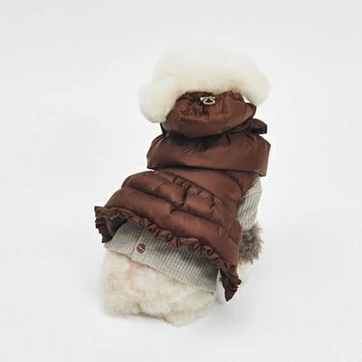 ルイスドッグ louisdog Choco Balaclava Down Jacket【小型犬 犬用 アウター ダウン ジャケット コート セレブ】