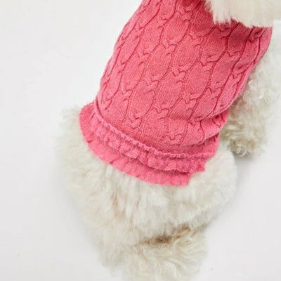 ルイスドッグ louisdog Rose Berry Cashmere Knit【小型犬 犬服 トップス ニット セーター セレブ】