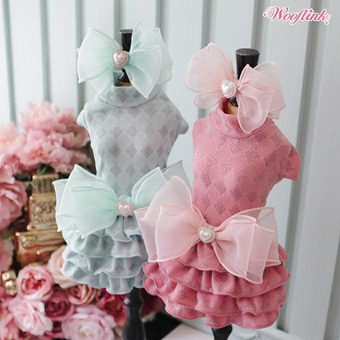 ウーフリンク WOOFLINK CHIFFON DE LUNE BOW【犬用 ヘアアクセサリー アクセサリー バレッタ パッチン留め セレブ】