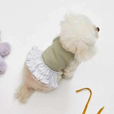 ルイスドッグ louisdog Pajama Stripe Dress【小型犬 犬服 ワンピース スカート ドレス セレブ】