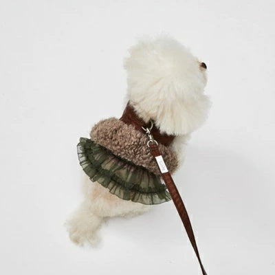 ルイスドッグ louisdog Choco Fur Harness Set【小型犬 犬用 ハーネス リード セット セレブ】