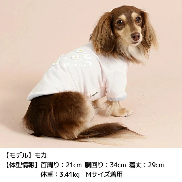 ティノティート TINOTITO 小花アップリケTシャツ【小型犬 犬服 ドッグウェア トップス Tシャツ】