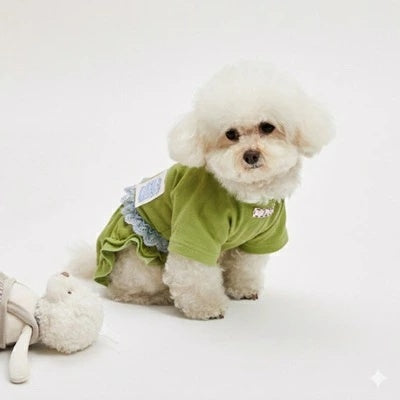 ルイスドッグ louisdog Atelier Green/Blue TEE【小型犬 犬服 トップス Tシャツ セレブ】