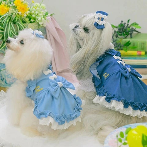 きゃんナナ CanNana ★ご予約★ ストレッチデニムキャミワンピース 1181【小型犬 犬服 ドッグウェア ワンピース ドレス スカート】