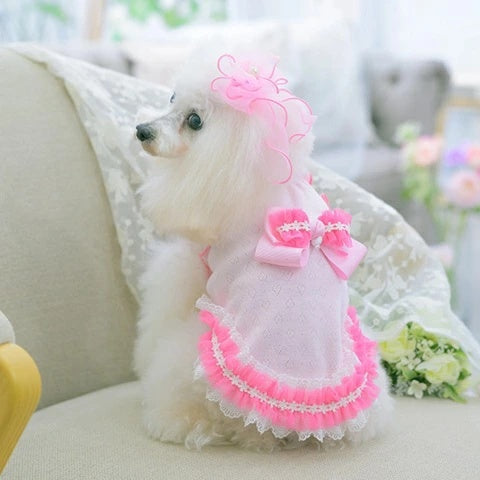 きゃんナナ CanNana ★ご予約★ ハートメッシュフリルカットソー 1179【小型犬 犬服 ドッグウェア トップス カットソー】