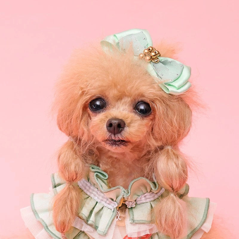 ゴッドピヴァ GODPIVA スカラップリボンバレッタ【犬用 ヘアアクセサリー バレッタ セレブ】
