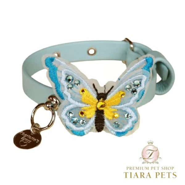 シャーロットドレス Charlotte's Dress Art. f1649N collar Mariposa in Sky Blue【犬用 カラー お出掛け お散歩 散歩 セレブ】