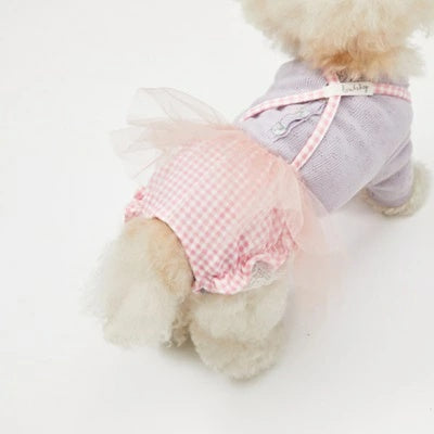 ルイスドッグ louisdog Strawberry Cream Briefs【小型犬 犬服 ドッグウエア ウエア ロンパース つなぎ セレブ】