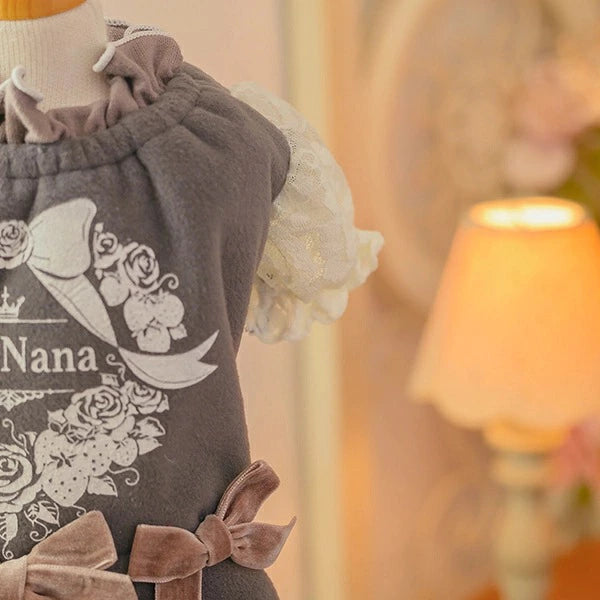 きゃんナナ CanNana ☆予約品☆ ローズストロベリー起毛ワンピース 1195【小型犬 犬服 ドッグウエア ワンピース ドレス スカート】