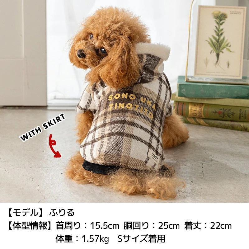 ティノティート TINOTITO チェックボアアウター ☆10月下旬順次発送☆【小型犬 犬服 ドッグウェア アウター コート】