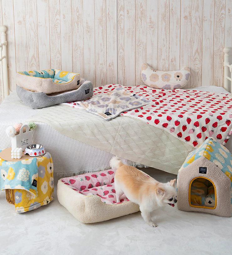 tassu タッス フランミン ハウスベッド 35×40×38cm 犬 猫 ペットベッド 冬用 ふわふわ 滑り止め付き