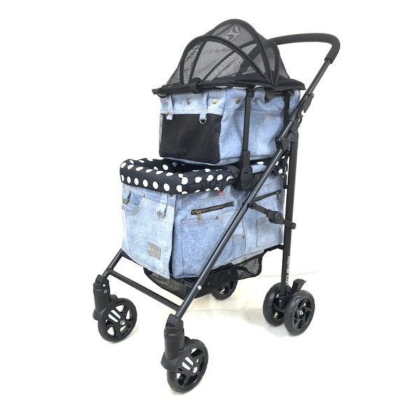 Mother Cart Lapre Denim Upper and Lower Tier Set [Small Dog Carry Bag –  TIARA PETS