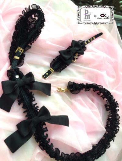 babymary × アキュミリア accu milia コラボ ♡ ブラックコットン カラー【小型犬 ラグジュアリー 首輪 セレブ カラー】 - TIARA PETS
