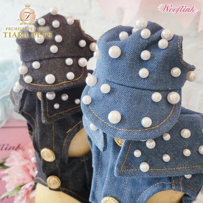 ウーフリンク WOOFLINK MY PEARL DENIM CAP【小型犬 犬服 ウエア 帽子 キャップ セレブ】