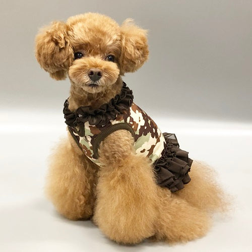 ゴッドピヴァ GODPIVA HEATフラワーカモフラージュワンピース【小型犬 犬服 ウエア ワンピース ドレス セレブ 】