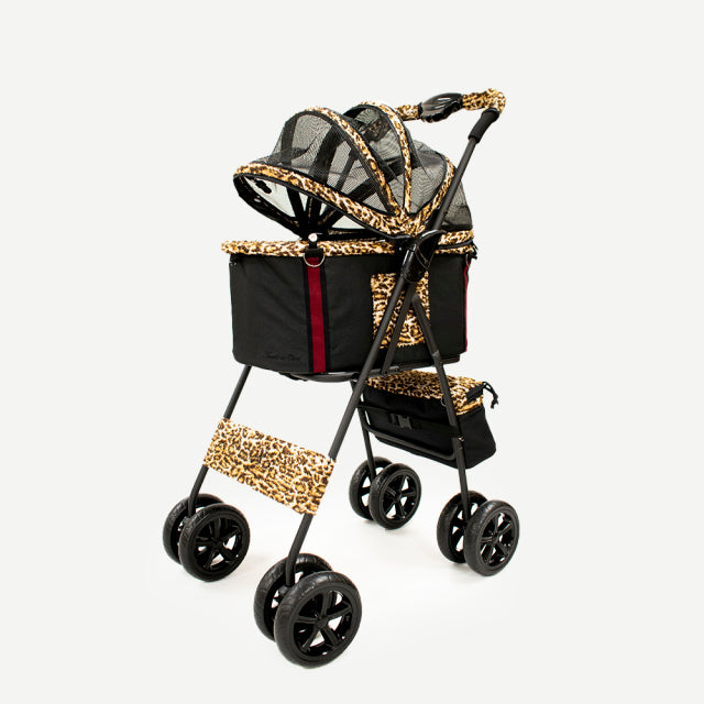 Angel Cart Leopard Black [Dog Supplies Carry Cart Pet Cart Pet Buggy] –  TIARA PETS