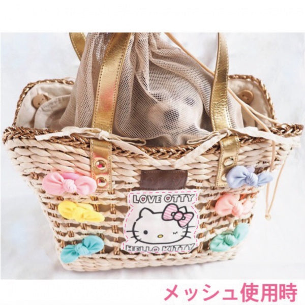 Otty Otty Hello Kitty Carry Basket Bag with Ribbon [Pet Carry Bag Celebrity  for Small Dogs]