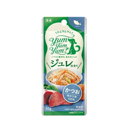 ヤムヤムヤム yum yum yum！ジュレ仕立て かつお【犬 ペット フード トッピング おやつ レトルト】