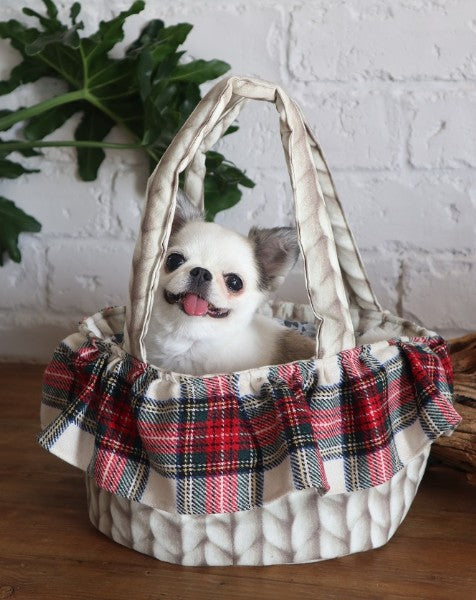 LouLou29 Roughly Knitted Basket Bag [Pet Carrier Bag Celebrity for Small  Dogs]