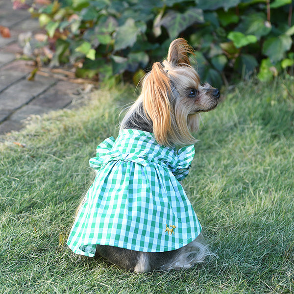 ロペピクニック ROPE PICNIC ギンガムチェックフリルショルダーワンピ【小型犬 犬服 ウエア スカート ワンピース ドレス セレブ】 –  TIARA PETS