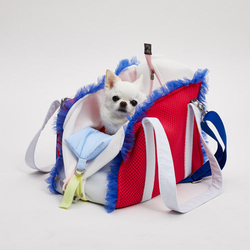 Louis Dog louisdog Bon Voyage Travel Bag/Funky Blue [Pet carrier bag for  small dogs, celebrity] Free shipping