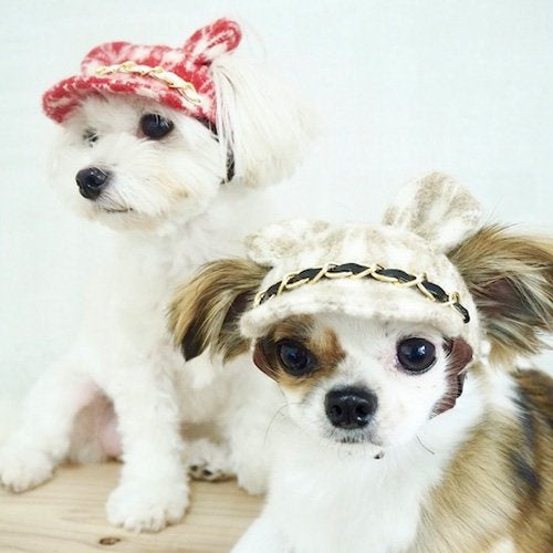 ★受注生産★ガーデン オブ エデン Garden of Eden 千鳥格子くまさんCAP【小型犬 セレブ ハット 帽子】 送料無料