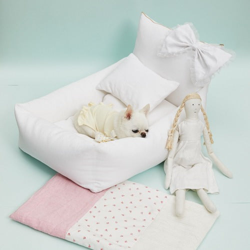 ルイスドッグ louisdog Sunday Bed/White Linen【小型犬 ベッド ソファ カドラー クッション セレブ】