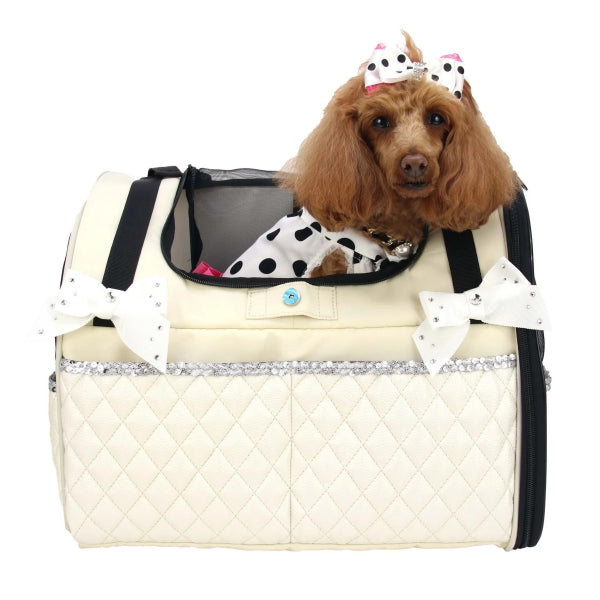 リュクスバーディ Luxe birdie キルトリュバンリュック WHITE【小型犬 犬用 ペット キャリーバッグ セレブ】