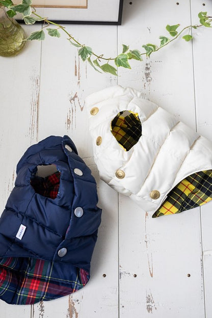 プエルト PUERTO オックスフォード リバーシブルダウンベスト(1/1h)【小型犬 犬服 ウエア アウター 上着 コート セレブ 】 送料無料