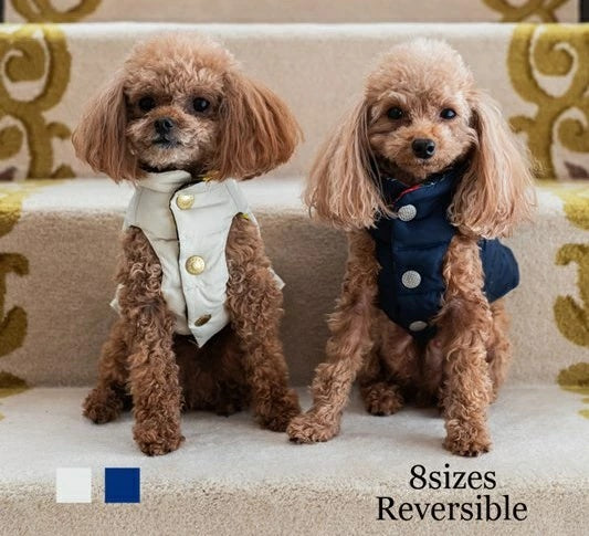 プエルト PUERTO オックスフォード リバーシブルダウンベスト(4h)【小型犬 犬服 ウエア アウター 上着 コート セレブ 】 送料無料