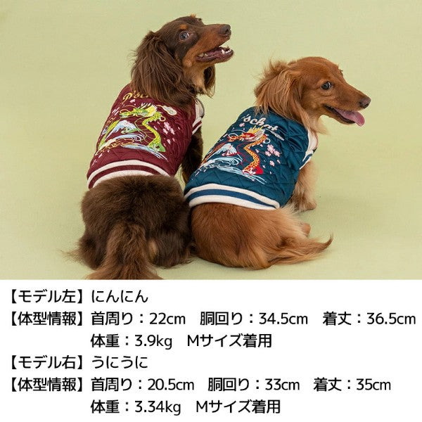 ディーズチャット D's CHAT ドラゴン刺繍スカジャン【犬服 小型犬