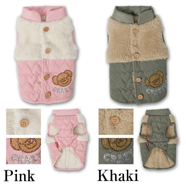 CRAZYBOO Heart Quilted Outerwear [Dog Clothes, Small Dog