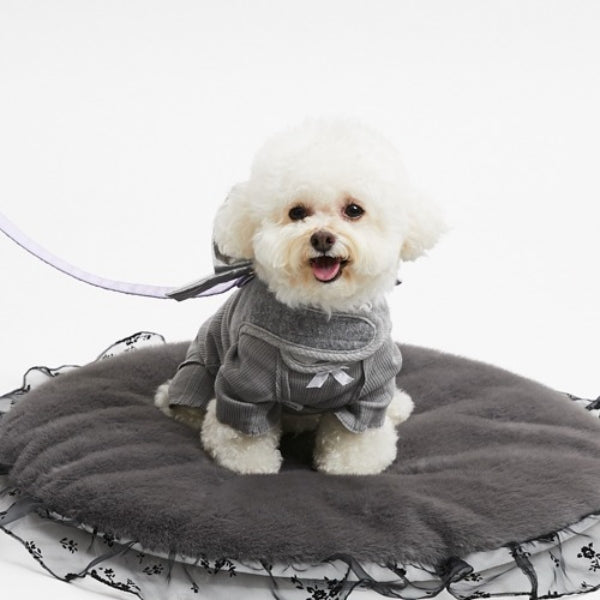 新品　レオンドッグ　パウズリビング　犬　リード　ファー　マクラメ　グレー　小型犬 ディズニー 101匹わんちゃん 背中開きベスト 《パステル》 小型