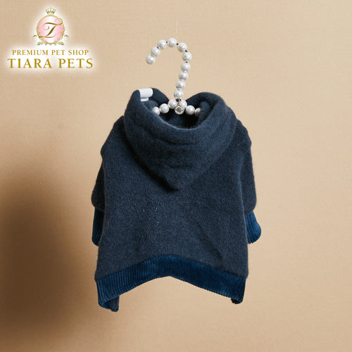 ルイスドッグ louisdog Navy Angora Hood【小型犬 犬服 ウエア フーディー セレブ】