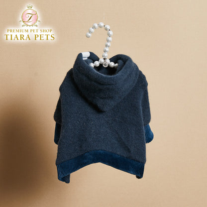 ルイスドッグ louisdog Navy Angora Hood【小型犬 犬服 ウエア フーディー セレブ】