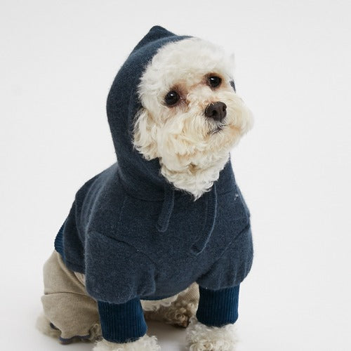 ルイスドッグ louisdog Navy Angora Hood【小型犬 犬服 ウエア フーディー セレブ】