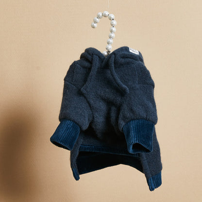 ルイスドッグ louisdog Navy Angora Hood【小型犬 犬服 ウエア フーディー セレブ】