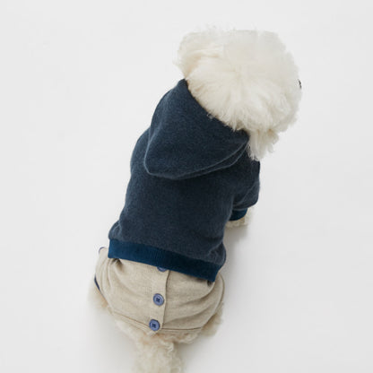 ルイスドッグ louisdog Navy Angora Hood【小型犬 犬服 ウエア フーディー セレブ】