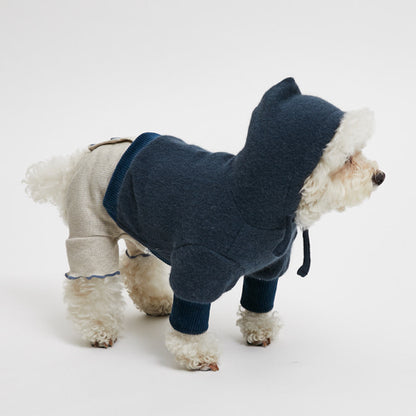 ルイスドッグ louisdog Navy Angora Hood【小型犬 犬服 ウエア フーディー セレブ】