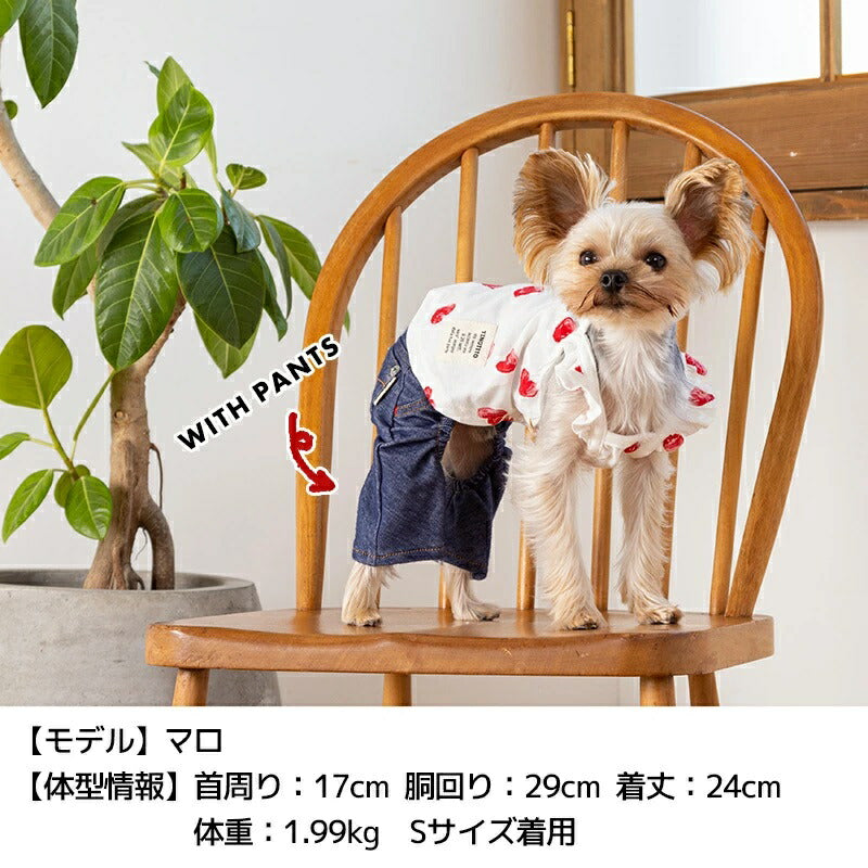 ティノティート TINOTITO プリント柄フリルキャミ【小型犬 犬服 ウエア トップス キャミ カジュアル】 送料無料