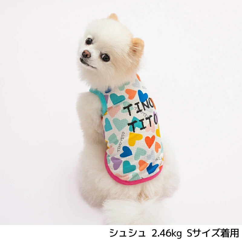 ティノティート TINOTITO カラフルプリントメッシュタンク【小型犬 犬服 ウエア トップス タンク カジュアル】 送料無料