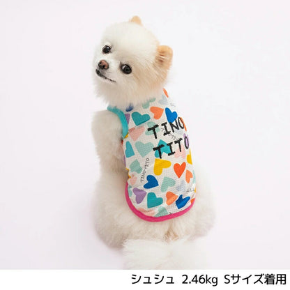 ティノティート TINOTITO カラフルプリントメッシュタンク【小型犬 犬服 ウエア トップス タンク カジュアル】 送料無料