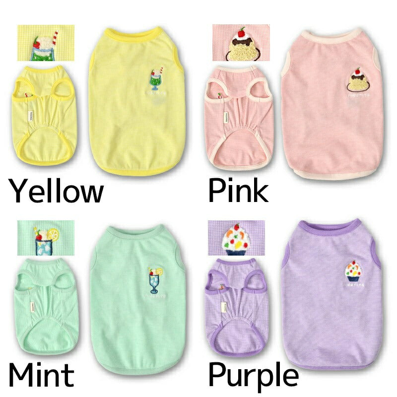 TINOTITO Sweets Ricamo Canotta [Vestiti per cani di piccola taglia indossano canottiere casual] Spedizione gratuita
