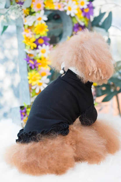 Camiseta de encaje con cuello BUL BU-BU [ropa para perros pequeños, Tops, camiseta de manga corta para celebridades], envío gratis