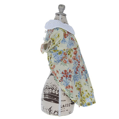 ローラアシュレイ LAURA ASHLEY コットンレース襟ワンピース【小型犬 犬服 ウェア ワンピース セレブ】