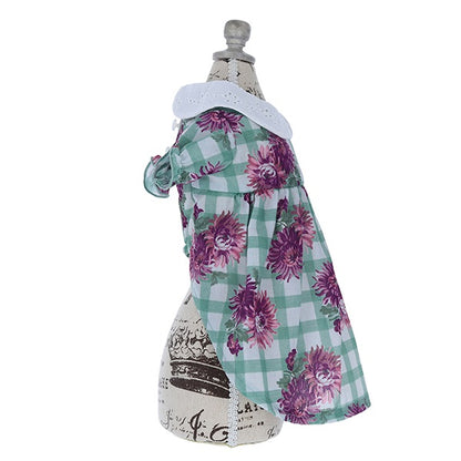 ローラアシュレイ LAURA ASHLEY コットンレース襟ワンピース【小型犬 犬服 ウェア ワンピース セレブ】