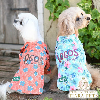 ロゴスLOGOSフラワー柄シャツ【小型犬犬服ウエアトップスシャツカジュアル】